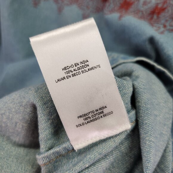 Current/Elliott The Embroidered Top Size 1 Small Womens Denim Blouse - Picture 7 of 14